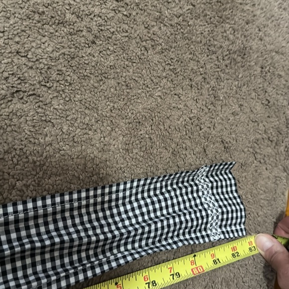 Vintage Apron-Black/White Gingham Check with Rooster & Hen Stitch Detail - Picture 11 of 12